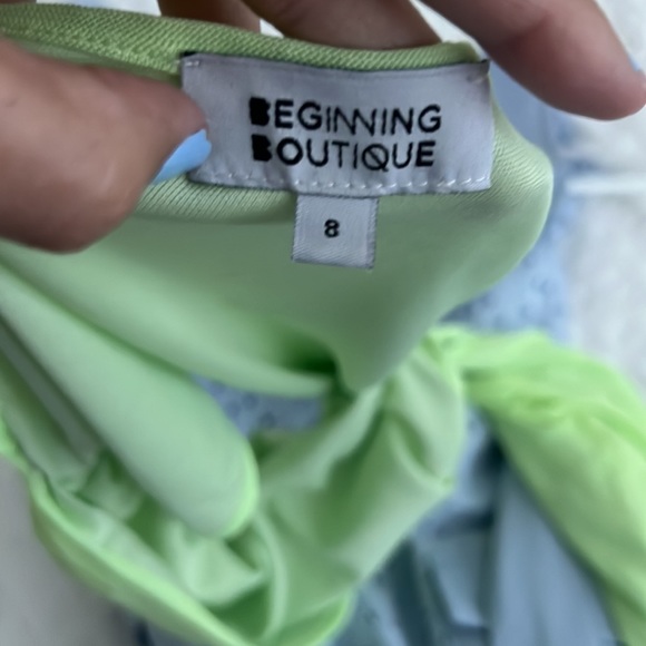 Beginning Boutique Bridget Lime Dress - Picture 3 of 4